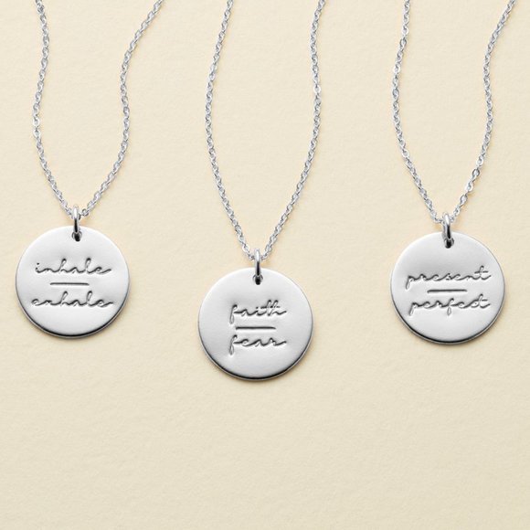 Inner Peace Mantra Minimalist Pendant Necklace - Picture 11 of 16
